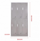 更衣柜储物柜员工换衣柜防锈防潮柜鞋柜碗柜304不锈钢6门更衣柜