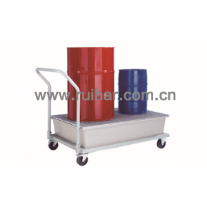 移动型钢制盛漏托盘-双桶垂直放置