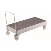 移动型钢制盛漏托盘-双桶垂直放置