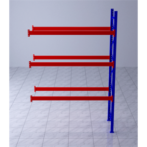 栈板式货架副架2880×1000×4000mm(三层,1.5T/层,橘红色)