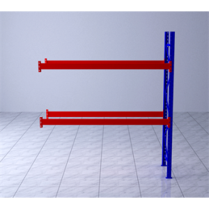 栈板式货架副架2680×1000×2500mm(两层,1.5T/层,橘红色)