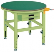 回転作業台(高さ調整タイプ・ストッパー・キャビネット付)/TRT-900FASP/TRT-900FBSP