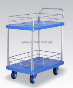 静音手推车 PLA200-T2-HL2-D 二层护栏式