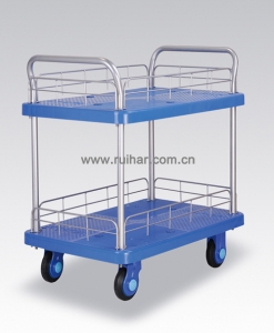 静音手推车 PLA300-T2-HL2-D 二层护栏式