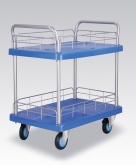 静音手推车 PLA300Y-T2-HL2-D 二层护栏式