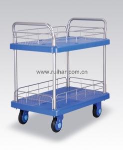 静音手推车 PLA250-T2-HL2-D 二层护栏式