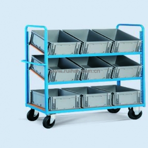 带周转箱板架推车