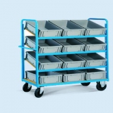 带周转箱板架推车