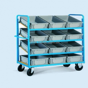 带周转箱板架推车