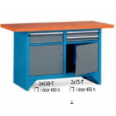 门抽组合工作台实木桌板(台面厚40mm)