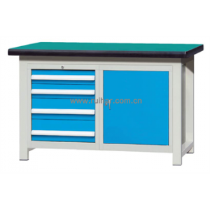 焊接式重型工作台带四抽单门柜(台面厚50mm)