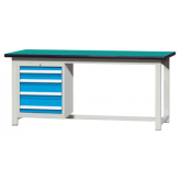 焊接式重型工作台带四抽边柜(台面厚50mm)