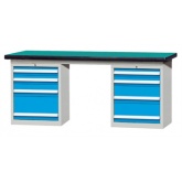 重型工作台带2组四抽柜(台面厚50mm)