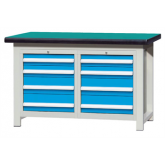 焊接式重型工作台带2组四抽柜(台面厚50mm)