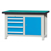 焊接式重型工作台带四抽单门柜(台面厚50mm)