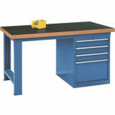 重型工作台高分子桌板带四抽边柜，GF1500-D，GF1800-D，GF2000-D