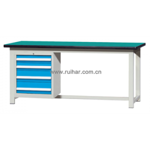 焊接式重型工作台带四抽边柜(台面厚50mm)