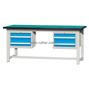 焊接式重型工作台带2组两吊抽(台面厚50mm)