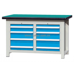 焊接式重型工作台带2组四抽柜(台面厚50mm)