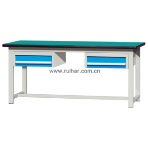 焊接式重型工作台带2组1吊抽(台面厚50mm)
