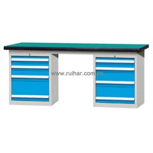 重型工作台带2组四抽柜(台面厚50mm)