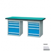 50mm复合/榉木/铁板/不锈钢桌面双侧4抽柜重型工作桌