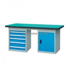 50mm复合/榉木/铁板/不锈钢桌面双侧5抽1门柜重型工作桌