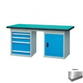 50mm复合/榉木/铁板/不锈钢桌面双侧4抽1门柜重型工作桌