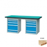 50mm复合/榉木/铁板/不锈钢桌面双侧4抽柜重型工作桌