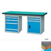 50mm复合/榉木/铁板/不锈钢桌面双侧5抽1门柜重型工作桌