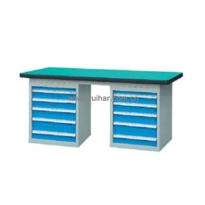 50mm复合/榉木/铁板/不锈钢桌面双侧5抽柜重型工作桌