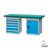 50mm复合/榉木/铁板/不锈钢桌面双侧5抽1门柜重型工作桌