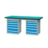 50mm复合/榉木/铁板/不锈钢桌面双侧5抽柜重型工作桌