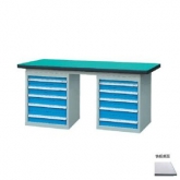 50mm复合/榉木/铁板/不锈钢桌面双侧5抽柜重型工作桌