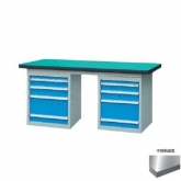 50mm复合/榉木/铁板/不锈钢桌面双侧4抽柜重型工作桌