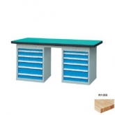 50mm复合/榉木/铁板/不锈钢桌面双侧5抽柜重型工作桌