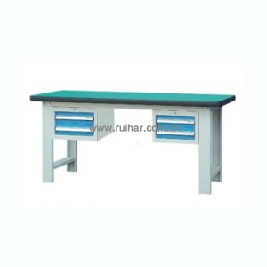 50mm复合/榉木/铁板/不锈钢桌面双吊2抽柜重型工作桌