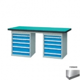 50mm复合/榉木/铁板/不锈钢桌面双侧5抽柜重型工作桌