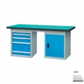 50mm复合/榉木/铁板/不锈钢桌面双侧4抽1门柜重型工作桌