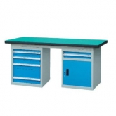 50mm复合/榉木/铁板/不锈钢桌面双侧5抽1门柜重型工作桌