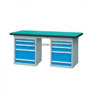 50mm复合/榉木/铁板/不锈钢桌面双侧4抽柜重型工作桌