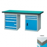 50mm复合/榉木/铁板/不锈钢桌面双侧5抽1门柜重型工作桌