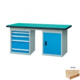 50mm复合/榉木/铁板/不锈钢桌面双侧4抽1门柜重型工作桌