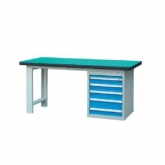 50mm复合/榉木/铁板/不锈钢桌面单侧5抽柜重型工作桌