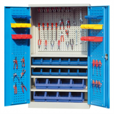 双开门重型存储柜(带门背挂板和零件盒)