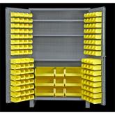 双开门重型存储柜(带搁板和物料箱及地脚)