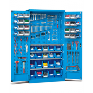 双开门重型存储柜(带门背挂板和零件盒)