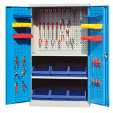 双开门重型存储柜(带门背挂板和零件盒)