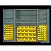 双开门重型存储柜(带搁板和物料箱)