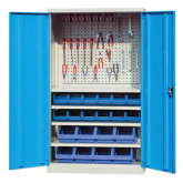 双开门重型存储柜(带背挂板和零件盒)